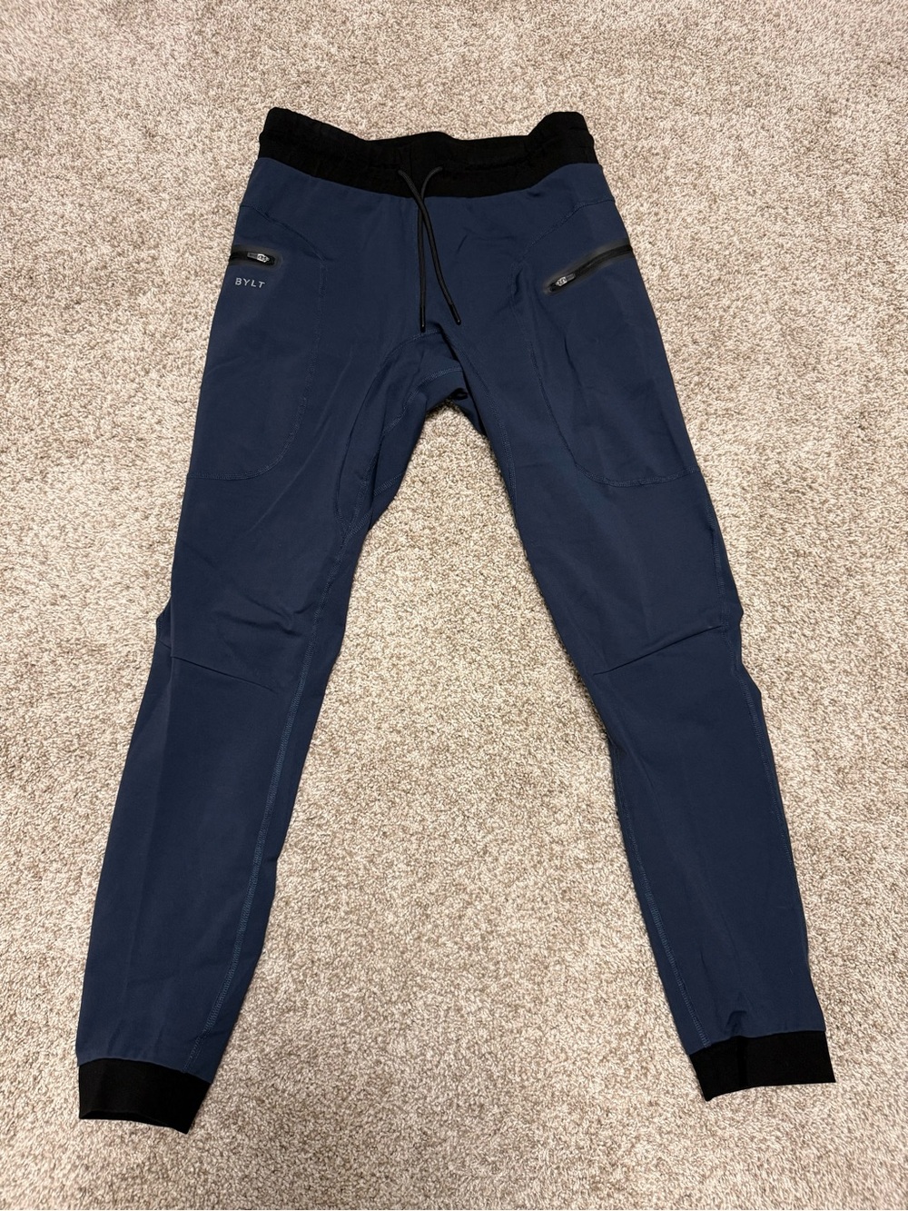 BYLT Basics Navy Blue Jogger Pants with Black Waistband